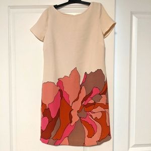 Loft Cream Dress with Bright Flower Detail Petite